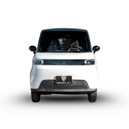 Location courte durée Simplici S1 blanche Voiture sans permis électrique face avant