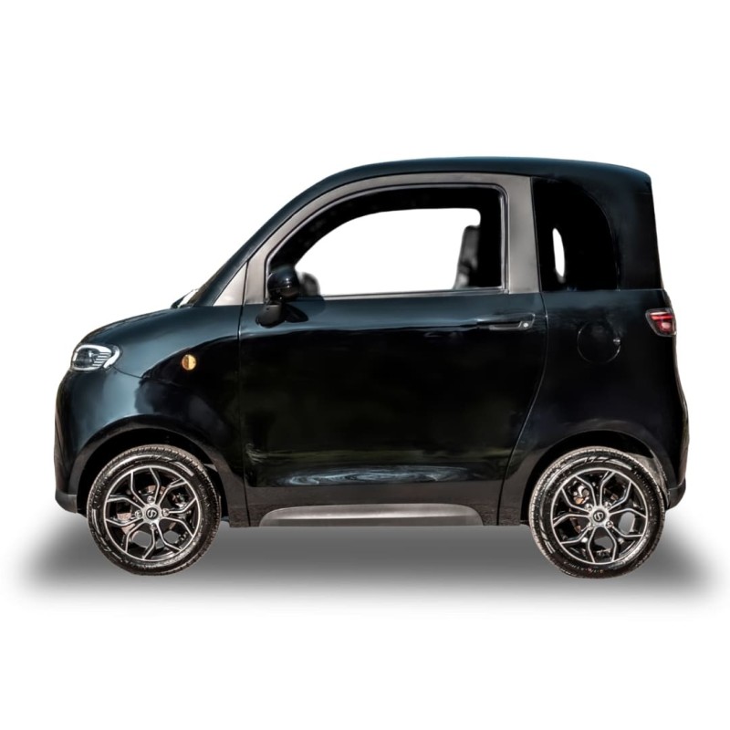 Location courte durée Simplici S1 noire Voiture sans permis électriquecôté